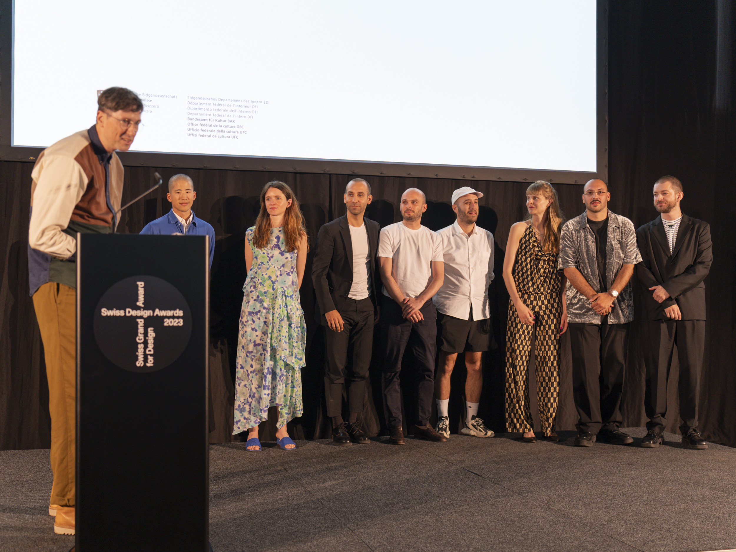 Ivan Sterzinger and the winners of the category graphic design